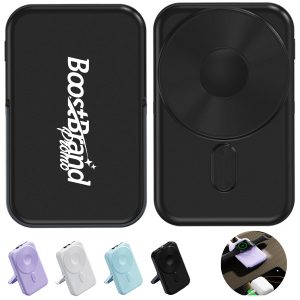 Compact Magnetic Wireless Power Bank with Kickstand