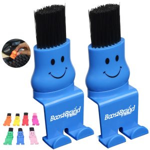 Mini Desk Dust Brush with Smiling Face Design