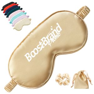 Luxury Satin Sleep Mask Set with Scrunchie & Pouch