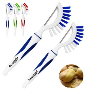 2-in-1 Vegetable Brush with Integrated Peeler