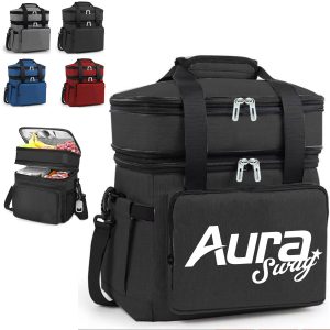 18L Dual Compartment Insulated Cooler Bags W/ Front Pocket