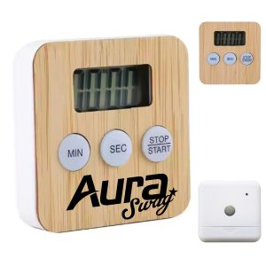 Bamboo Wood Digital Countdown Timer W/  Display