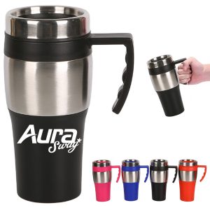 15Oz. Stainless Steel Travel Mug with Handle