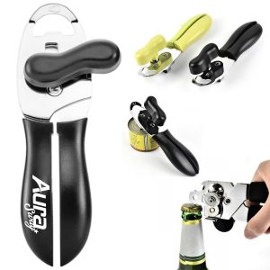 Manual Can Opener W/ Ergonomic Handle and Stainless Blade