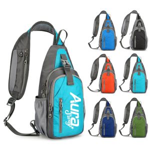 Cycling Hiking Crossbody Sling Bag W/ Two Headphone Jack