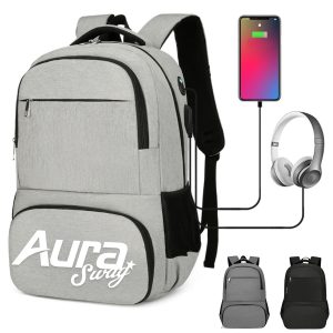 Insulated Laptop Backpack W/ Cooler USB Port Headphone Jack