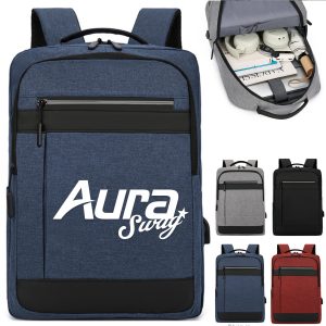 Waterproof Business Laptop Backpack W/ USB College Bookbag