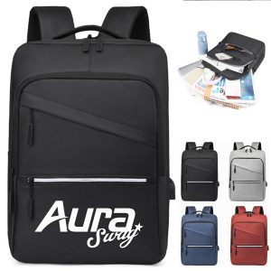 15.6 In Business College Travel Laptop Backpack W/ USB Port