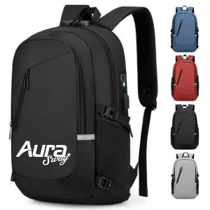 Laptop Backpack W/ USB Port Headphone Jack Anti-Theft Lock