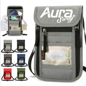 RFID Blocking Neck Passport Wallet Crossbody Travel Pouch
