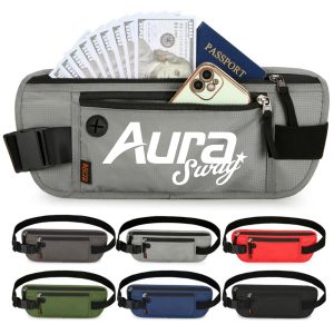 RFID Travel Waist Bag Passport Wallet W/ Headphone Jack