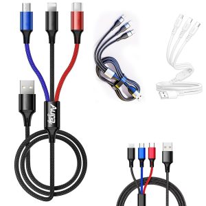 3-in-1 Braided Charging Cable W/ USB-A and Multi Connectors