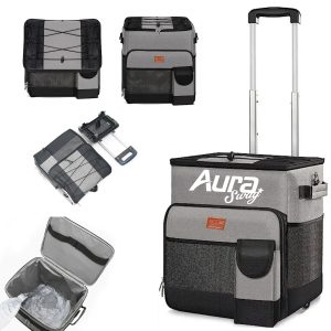 35L Rolling Cooler Bag W/ Telescopic Handle Trolley Case