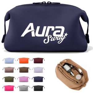 4L Sleek Neoprene Makeup Pouch W/ Zipper Closure