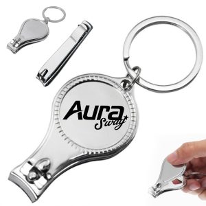 Metal Nail Clipper Keychain with Custom Logo Area