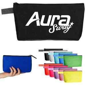 Cotton Canvas Zipper Pouch for Cosmetics and Travel