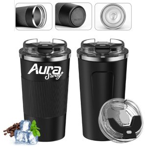 17Oz. Stainless Steel Insulated Travel Mug W/ Flip Lid