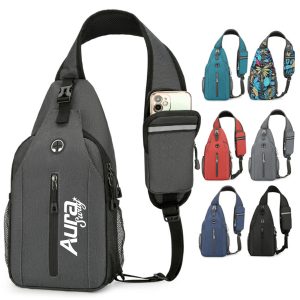 Running Crossbody Sling Bag W/ Headphone Hole Large Capacity