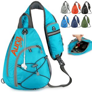 Reflective Running Crossbody Sling Bag W/ Headphone Jack