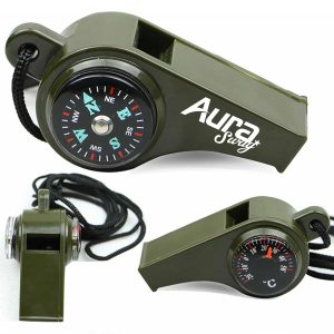 Multi-Function Whistle with Compass and Thermometer