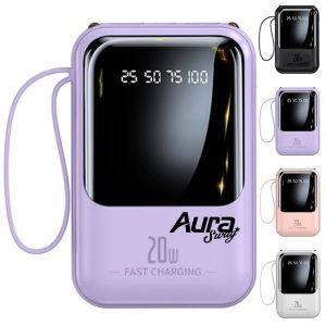 Mini Power Bank with Built In Cables