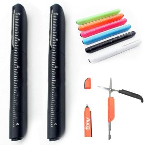Ruler Cutter Scissors Ballpoint Pen