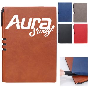 A5 PU Leather Notebook with Pen