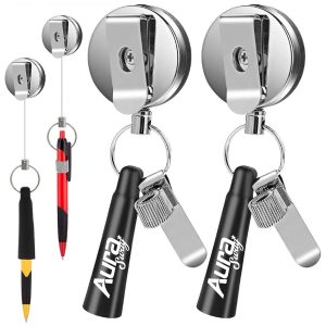Retractable Keychain with Pen Holder