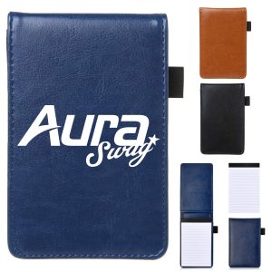 Portable Leather Mini Notebook with Metal Pen