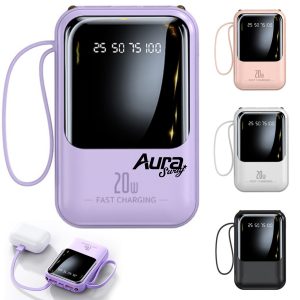 Protable Power Bank W/ Multiple Charging Cables & Lanyard