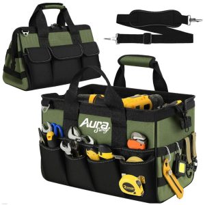 Heavy Duty Tool Bag with Multiple Pockets & Shoulder Strap