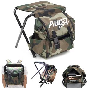 Camouflage Backpack with Built In Folding Stool