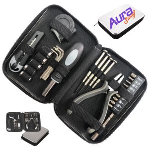 Portable Household Tool Kit with Zipper Metal Case