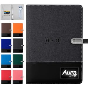 Custom LED Logo Journals with Wireless Charging Power Bank