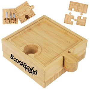 Bamboo Puzzle Cheese Board Set