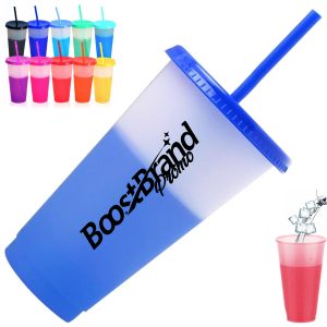 24oz. PP Cold Change Tumbler with Straw