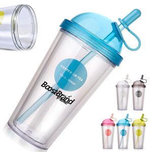 24oz. Double Wall Reusable Cup with Straw