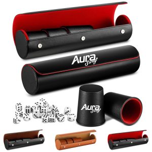 Executive Dice Cup Set with Rolling Tray for Gaming