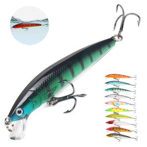 Durable Minnow Fishing Lure with Realistic Swimming Action