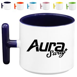 12Oz. Modern Ceramic Mug with Unique T-Handle Design