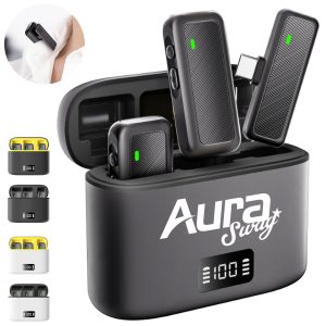 Wireless Lavalier Microphone System W/ Charging Case