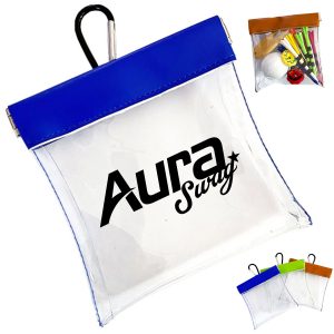 Clear Auto-Close Golf Accessory Pouch for Tees