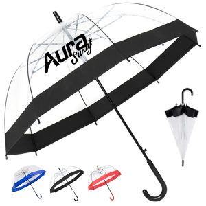 Clear Dome Bubble Umbrella with J-Handle