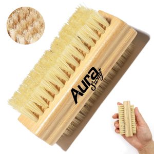 Natural Wood Double-Sided Nail and Utility Cleaning Brush