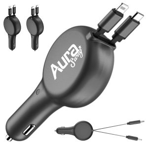 Multi-Port Retractable Charging Cable for Travel