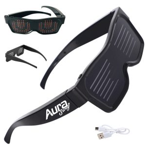 Programmable LED Glasses for Custom Text and Party Events