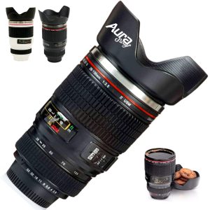 Novelty Camera Lens Mug Insulated Travel Tumbler