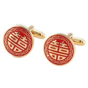 Custom Metal Suit Cufflinks Gold-Plated Celebration