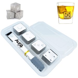 Contains four pieces and clips Whiskey Stones Set with Tongs