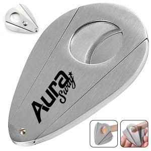 Premium Stainless Steel Cigar Cutter with Tear-Drop Design